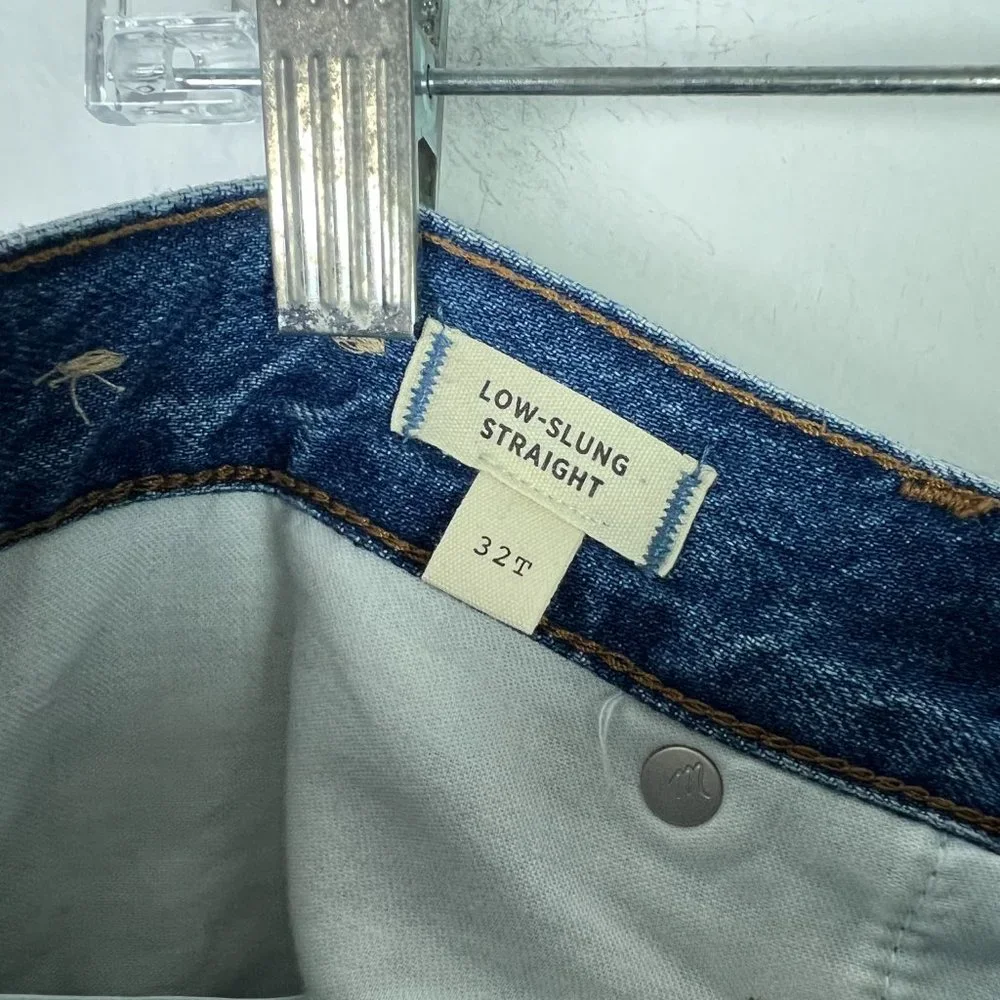 NWT Madewell Tall Low-Slung Straight Jeans Palmina Wash Size 32T 32 TALL NEW - Picture 10 of 12